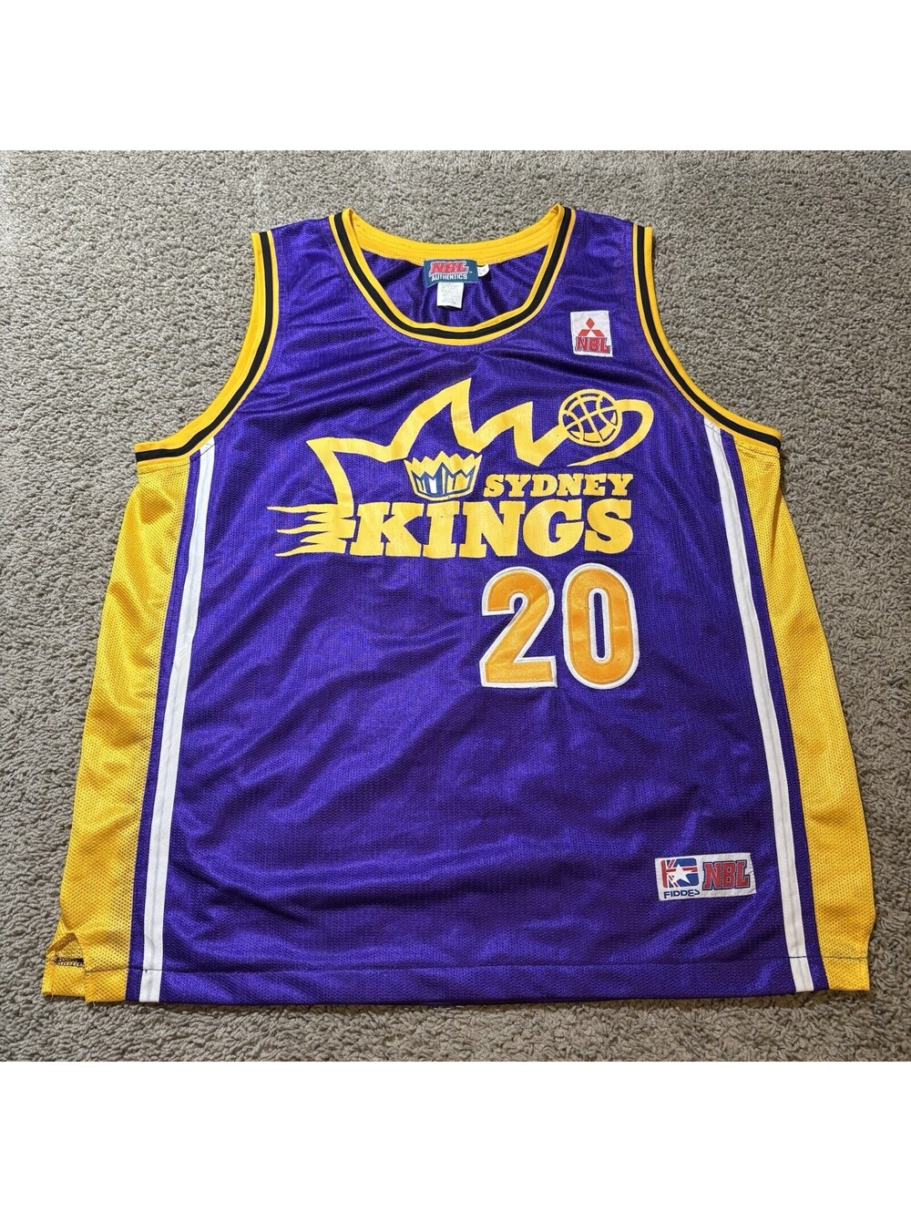 Vintage 90s Fiddes NBL Sydney Kings Steve Woodberry #20 Jersey Mens L/XL MVP